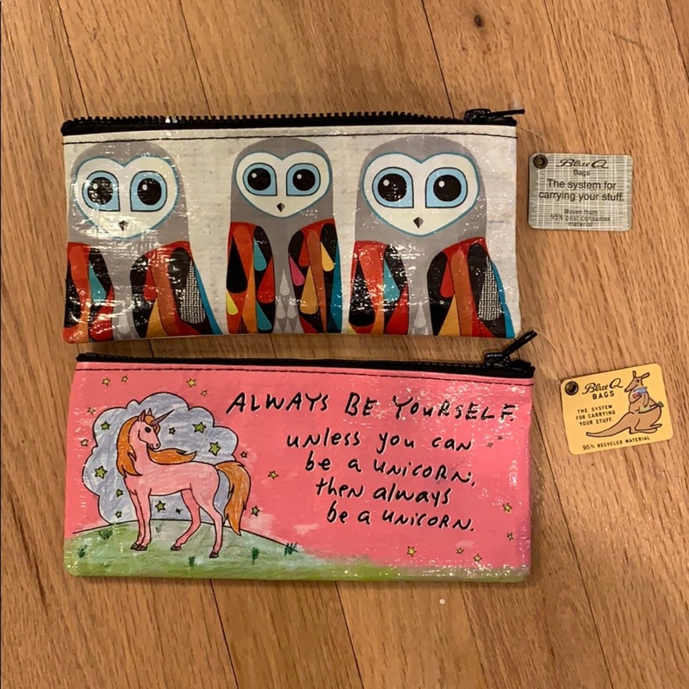 Owls & Unicorn 2 pencil cases / zipper bags